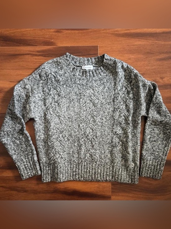 Calvin Klein Sweaters - Calvin Klein Marled Gray Cable Crew Sweater